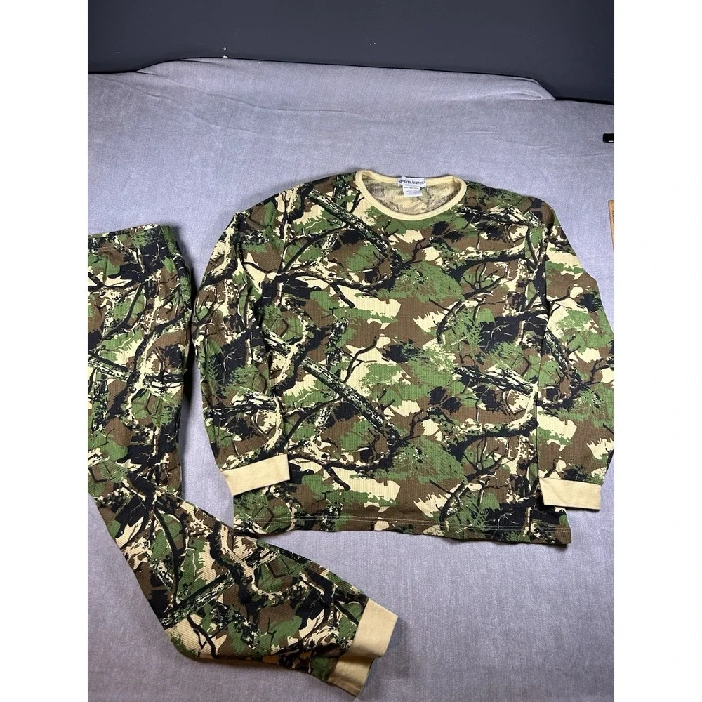 Seventh Avenue Men's Camouflage Thermal Underwear Set Size 2XL